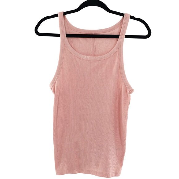 Aerie Ribbed Tank Top Women L Pink Classic Staple Capsule Minimalist Basic Vacay - Picture 1 of 11